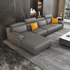 索菲亚官方轻奢真皮沙发头层牛皮大户型客厅组合直排意式极简功能