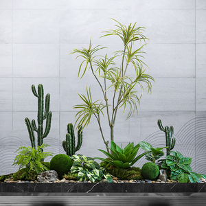 仿真植物造景仙人柱上刺盆景室内橱窗摆件大型落地绿植装饰景观