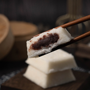 南翔豆沙方糕老字号糕点米糕糯米发糕点心小吃早餐半成品加热即食