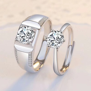 老凤祥纯pt950铂金戒指女白金18k钻戒活口情侣对戒指环520礼物