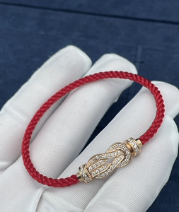 fred/斐登chance infinie幸运8度8字扣满钻手绳18k玫瑰金女士手链