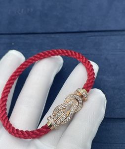 现货fred/弗雷德 幸运8度扣18k玫瑰金满钻手链满钻八字扣斐登手绳