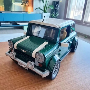 兼容乐高10242复古迷你汽车mini cooper成人拼装积木模型男孩玩具