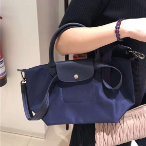 法国代购longchamp/珑骧小号短柄加厚款斜跨购物袋中号手提饺子包