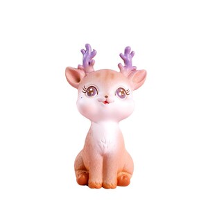 可爱卡通小鹿桌面装饰摆件一鹿有你车载摆饰蛋糕烘焙装饰品小公仔