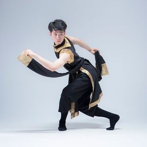 藏族舞蹈演出服装少数民族表演服男练功服蒙古袍艺考服定制