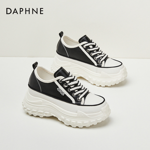daphne/达芙妮 舒适至上~厚底小白鞋女款2024春款内增高女鞋松糕