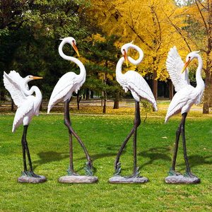 玻璃钢白鹭摆件学校游乐场售楼部幼儿园仿真动物小鸟装饰雕塑造景