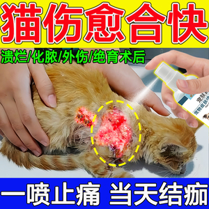 猫咪用伤口消炎粉防腐生肌散愈合狗狗绝育宠物化脓喷雾外伤受伤药