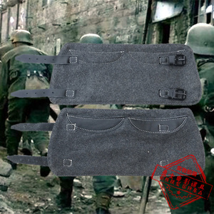 影视道具 红色教育展品 二战德军呢子绑腿 复古国军精锐帆布护腿