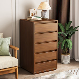 宜家五斗柜收纳柜实木色简约现代家用卧室靠墙组合抽屉柜储物柜子