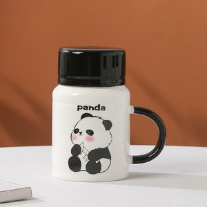 陶瓷杯水杯超萌熊猫马克杯大容量带盖杯子礼盒创意实用伴手礼定制