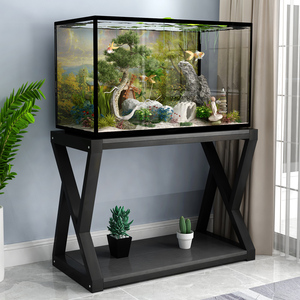新疆包邮现代鱼缸底柜定做底座实木简易家用客厅小型玻璃专用架子