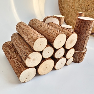 圆木桩壁炉装饰木头树桩造型木材木柴家居饰品摆件实木栅栏道具