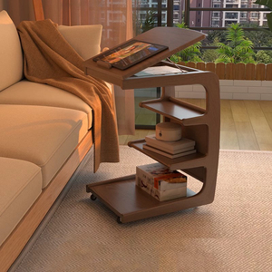 实木沙发边几C型可移动客厅床头侧边柜置物架家用办公茶几小桌子