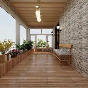 阳台木纹瓷砖室外仿实木地板砖户外防滑防冻花园露台复古耐磨美式