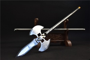 龙泉是刀剑少林十八般兵器可拆卸双镰斧未开刃