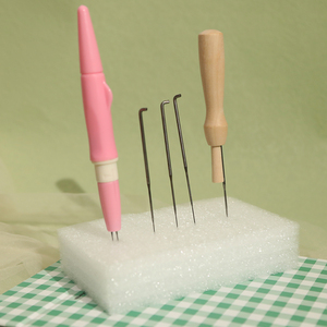 手工羊毛毡戳戳乐材料包基础工具戳针泡沫板针筒三针替换针快速毡