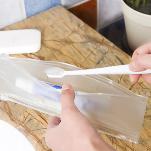 牙刷收纳袋旅行出差牙具包pvc透明防水收纳牙刷牙膏袋双面封口袋