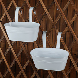 椭圆挂桶家居装饰壁挂防锈小吊桶花桶铁盆栽花盆阳台乡村彩色铁桶