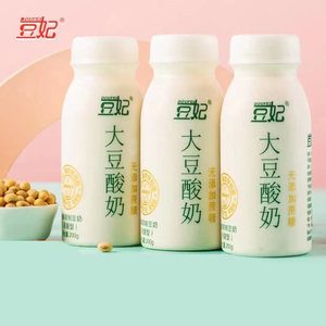 豆妃大豆酸奶瓶装无糖酸奶素酸奶植物酸奶活菌型低温冷藏代餐饮品