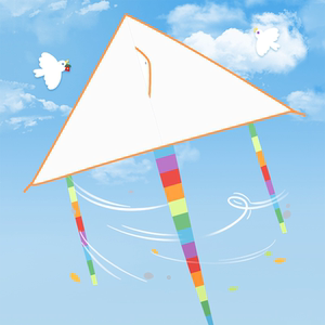 鸾诗旗舰店天猫鸾诗春天白色涂色空白风筝 卡通手工制作diy儿童涤纶