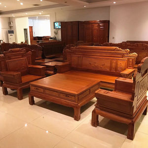 顾家家居红木沙发菠萝格实木家具明清仿古花梨木素面兰亭序中式轻