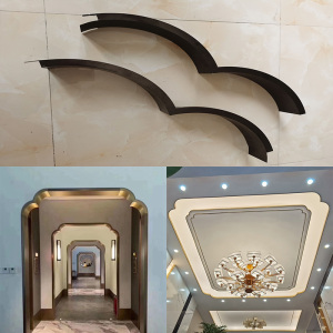 不锈钢弧形钛金门套包边装饰极窄阳台电梯口门框定制展示柜金属条