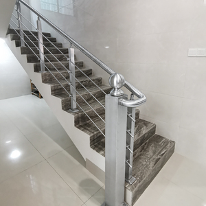 楼梯扶手护栏不锈钢扶手室内家用自装穿拉丝简约现代室外阳台栏杆