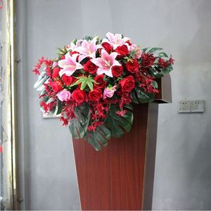 高雅讲台花仿真花演讲台.