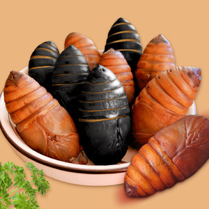 东北特产大连柞蚕蛹新鲜蚕蛹大黄茧蛹黑蛹蝉蛹二黄蛹包活500g包邮