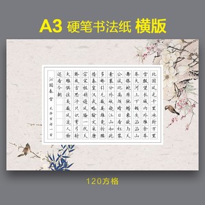 a3硬笔书法作品纸练书法纸比赛纸大8k方格纸280格横版120格成人