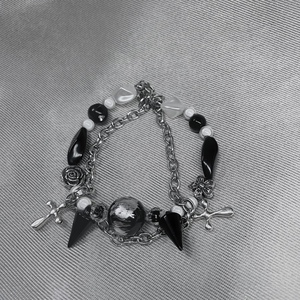 dh原创手作设计重工手作朋克黑金属暗黑小恶魔手链饰品y2k 亚文化