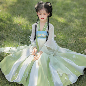 汉服女童夏季薄古装超仙古典舞中国风唐装儿童舞蹈古筝端午演出服