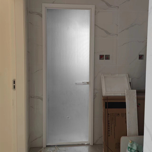 上海定制白色极窄卫生间厨房室内平开门超白长虹油砂玻璃门子母门