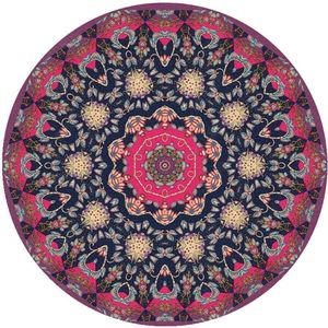 圆形地毯高级感民族风复古波斯波西米亚曼陀罗客厅卧室摇椅子地垫