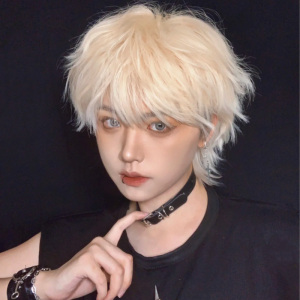 金色假发男短发韩版帅气全头套式男生日系cos正太少年感短发假发