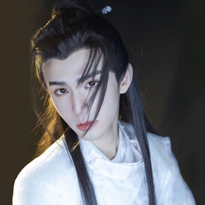 假发古风男全头套式汉服假发cos山河令仿妆造型中分黑长直全头套