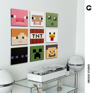 我的世界游戏装饰画电竞房间墙面卧室客厅挂画卡通儿童房宿舍拼图