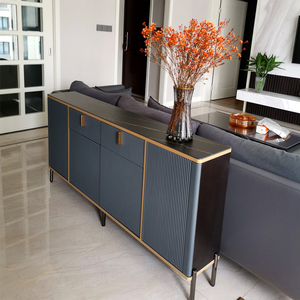 超薄餐边柜25cm沙发后背柜靠山客厅横厅隔断柜现代简约岩板收纳柜