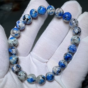 k2水晶手串巴基斯坦山峰原矿石手链k2能量石蓝铜矿手链