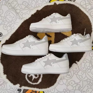 bapesta星星滑板vibe街头男女情侣同款dunk纯白联名运动鞋板鞋