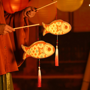 鱼灯新年灯笼2022新款有余过年春节儿童手提花灯手工制作diy材料