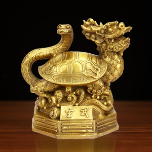 铜四神兽摆件青龙白虎朱雀玄武家居装饰品一套四方神工艺礼品摆设
