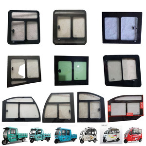 金彭宗申淮海珠峰电动三轮车全封闭半三角异型侧门窗原装钢化玻璃