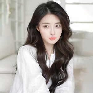 前蕾丝假发女中长发八字刘海蓬松大波浪中分长卷发jk自然全头套式