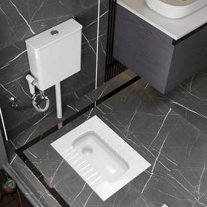 超薄型蹲便器侧排水左排右排墙排蹲厕矮款带存水弯蹲坑式便盆横排