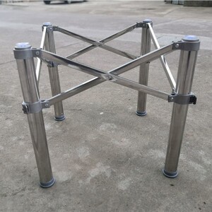 不锈钢圆桌桌架 折叠桌架圆台面脚架餐桌脚 玻璃桌架 (赠吸盘)