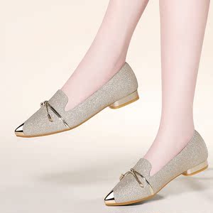 妈妈参加婚礼喜婆婆婚宴女鞋子夏季中年女士三十多岁孕妇瓢鞋单鞋