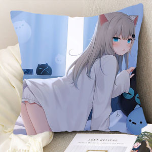 猫羽雫甘城动漫抱枕二次元周边卡通靠垫猫耳美少女猫娘咪双面枕头